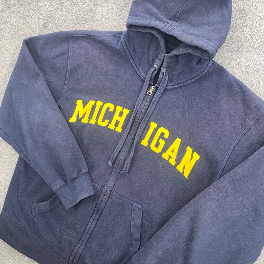 Gear For Sports Zip Hoodie Mens L Navy Michigan Big Cotton G2099190